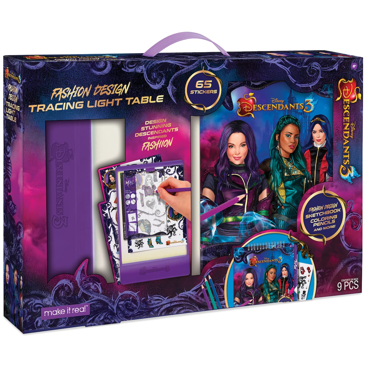 Make It Real&#x2122; Disney&#xAE; Descendants 3 Fashion Design Tracing Light Table Set